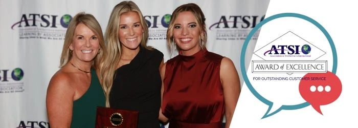 ASuperior Contact Center team holding ATSI Award of Excellence for outstanding customer service